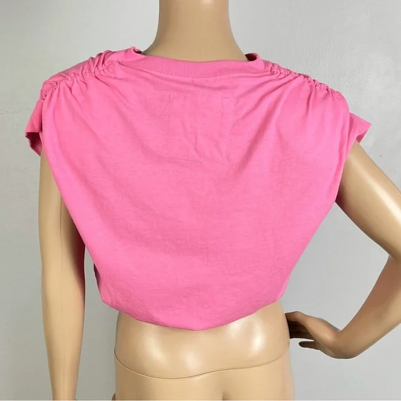 NEW SR+ RONNY KOBO PINK SLEEVELESS CROP TOP - Picture 4 of 4